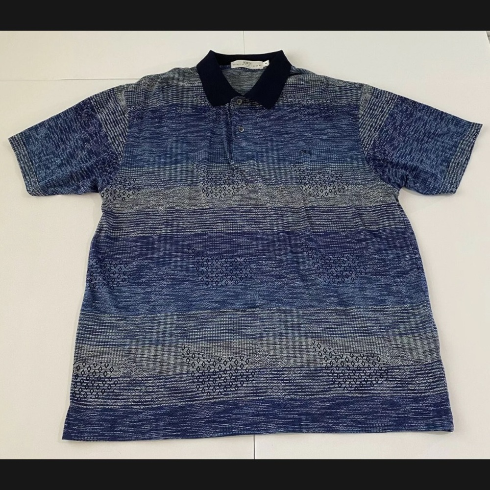 Balenciaga Paris Vintage Mens Blue Short Sleeve Polo Shirt Size 4 Authentic